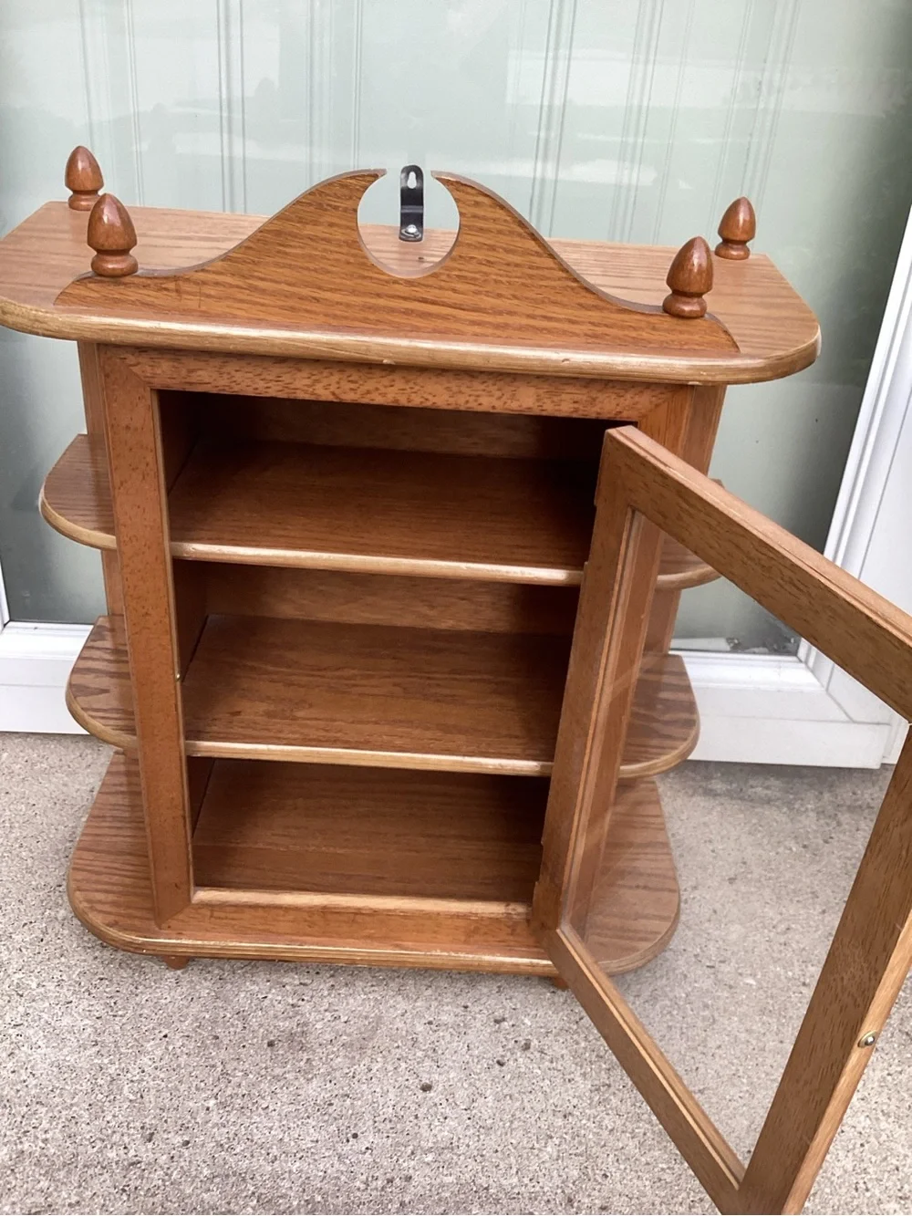 Vintage Oak Glass-Door Display Cabinet - Curio - Display for Collectibles